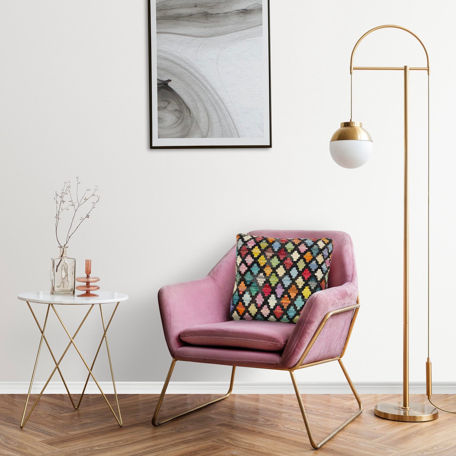Square Size Kelim Cushion 1' 5" x 1' 4" ft / 42 x 41 cm - No. 38517
