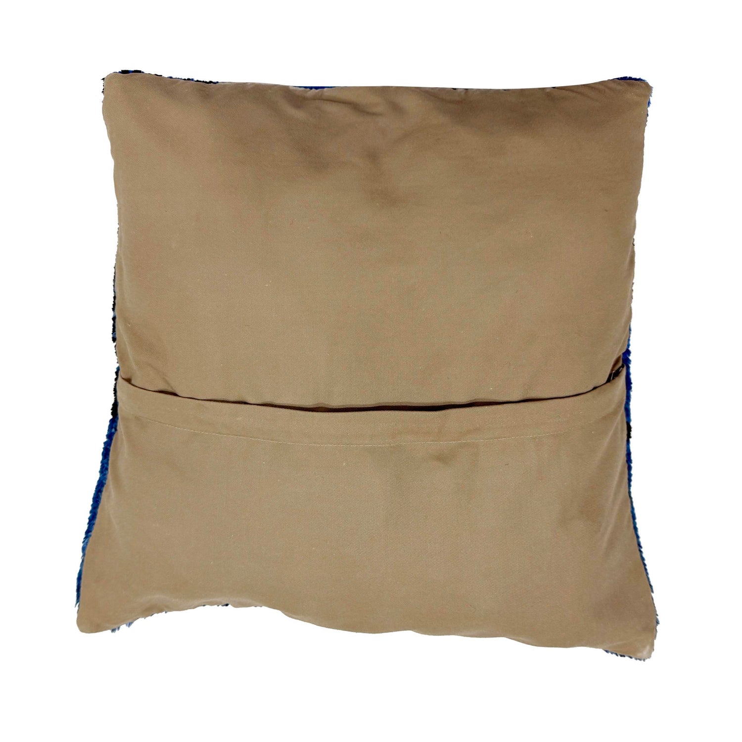 Hand Knotted Overdyed Carpet Cushion 1' 5" x 1' 4" ft / 43 x 41 cm - No. 38521