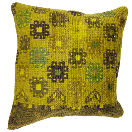 Handmade Overdyed Carpet Cushion Cover 1' 5" x 1' 6" ft / 44 x 46 cm - No. 38532