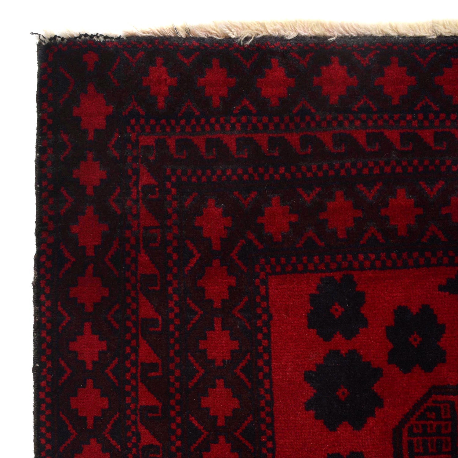 Deep Red Color Baluchi Carpet 6' 10" x 9' 4" ft / 209 x 285 cm - No. 3939