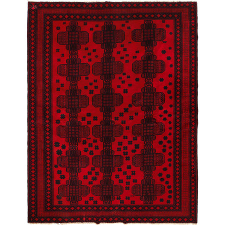 Deep Red Color Baluchi Carpet 6' 8" x 9' 7" ft / 202 x 292 cm - No. 3940