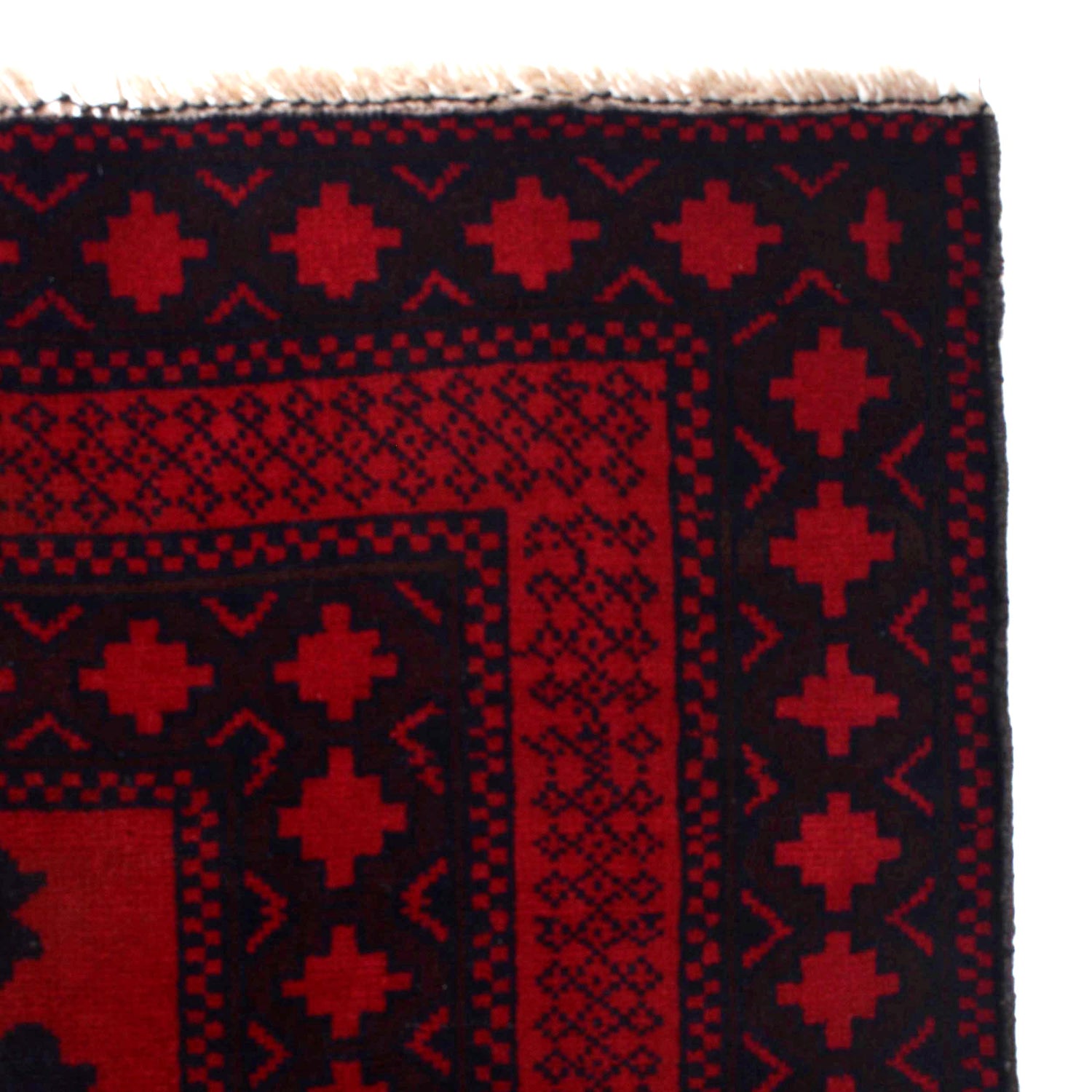 Deep Red Color Baluchi Carpet 6' 8" x 9' 7" ft / 202 x 292 cm - No. 3940