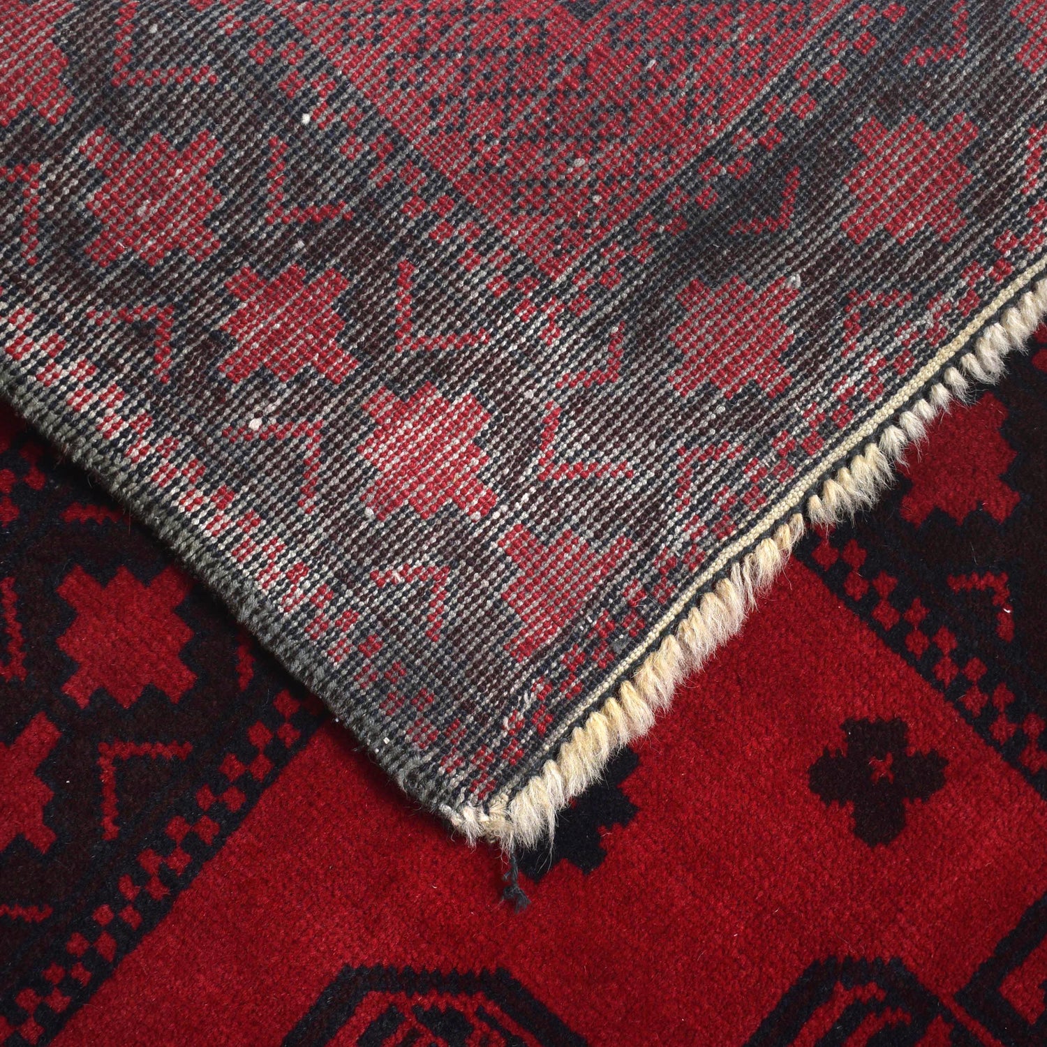 Deep Red Color Baluchi Carpet 6' 8" x 9' 7" ft / 202 x 292 cm - No. 3940