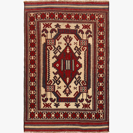 Handmade Vintage Kilim 2' 11" x 4' 6" ft / 89 x 137 cm - No. 3965