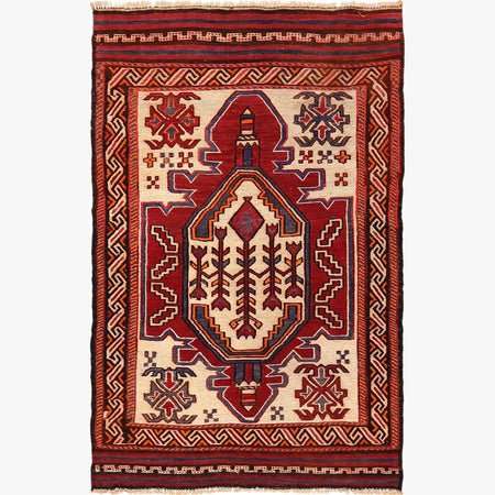 Handmade Vintage Kilim 2' 10" x 4' 4" ft / 87 x 133 cm - No. 3966