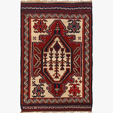 Handmade Vintage Kilim 2' 12" x 4' 8" ft / 91 x 141 cm - No. 3967