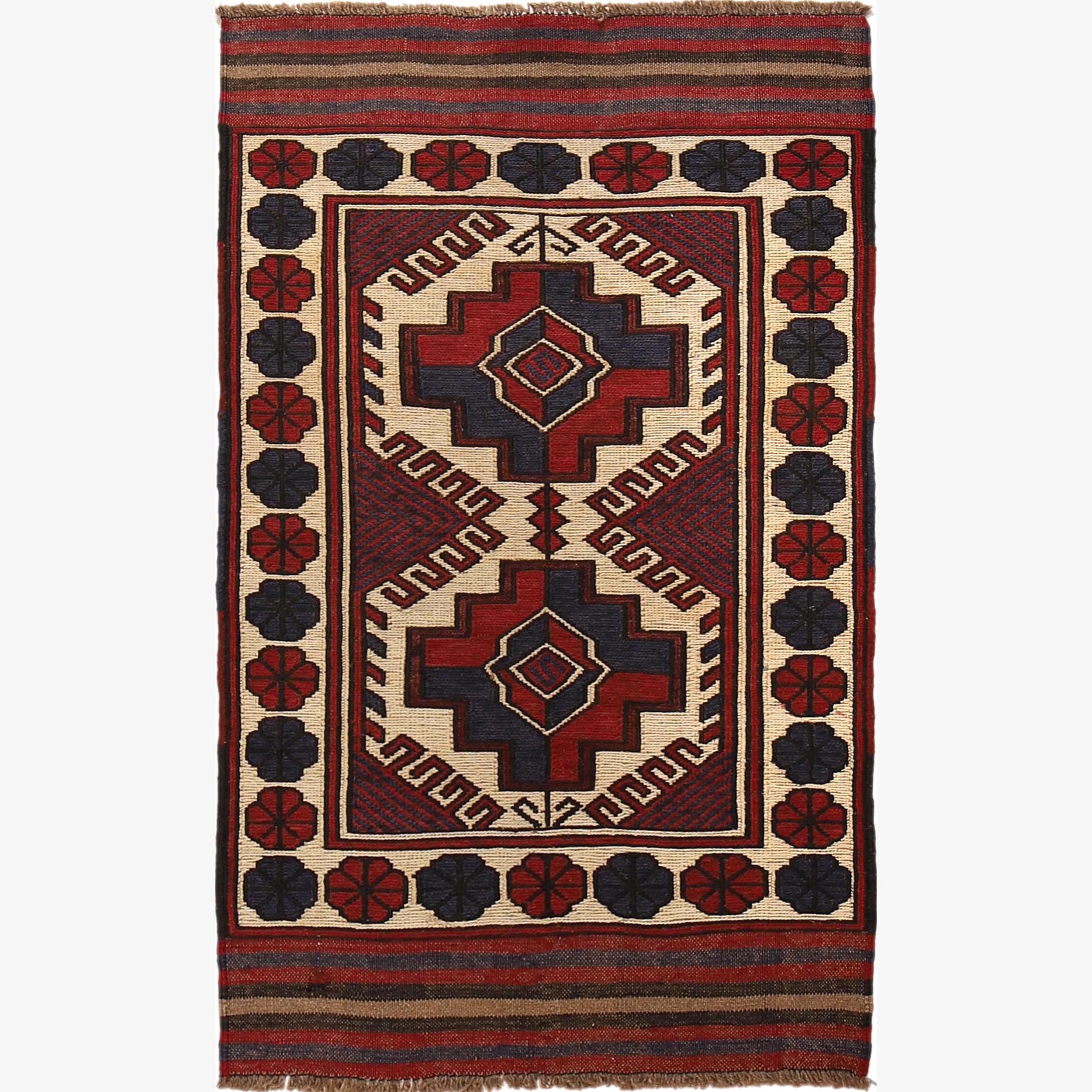Handmade Vintage Kilim 2' 9" x 4' 5" ft / 85 x 135 cm - No. 3975