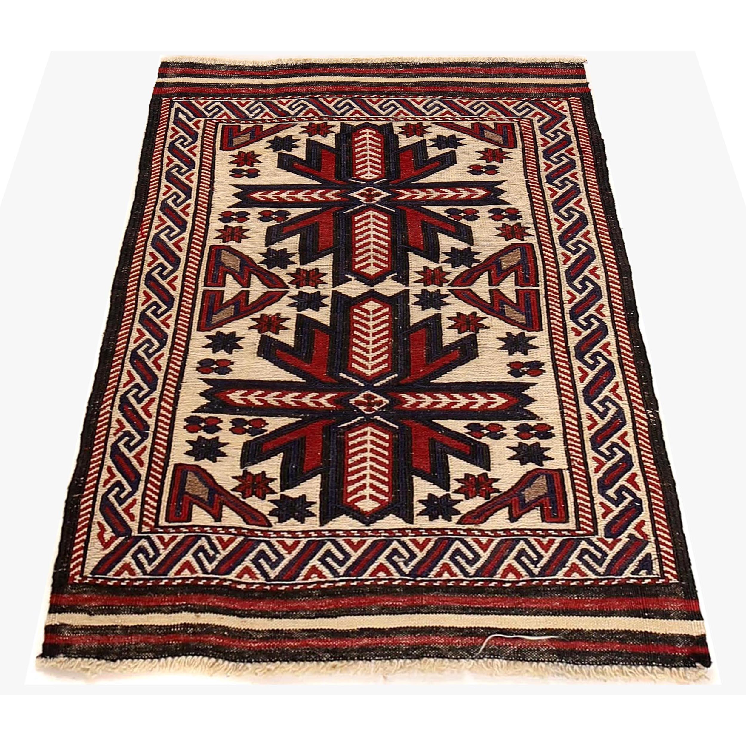 Handmade Vintage Kilim 2' 8" x 3' 11" ft / 81 x 120 cm - No. 3981