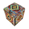 Kilim Ottoman Footstool - Square Handmade Design 1' 3" x 1' 3" ft / 37 x 38 cm - No. AL3