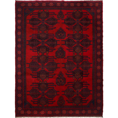 Deep Red Color Baluchi Carpet 7' 3" x 10' 0" ft / 220 x 306 cm - No. 4414