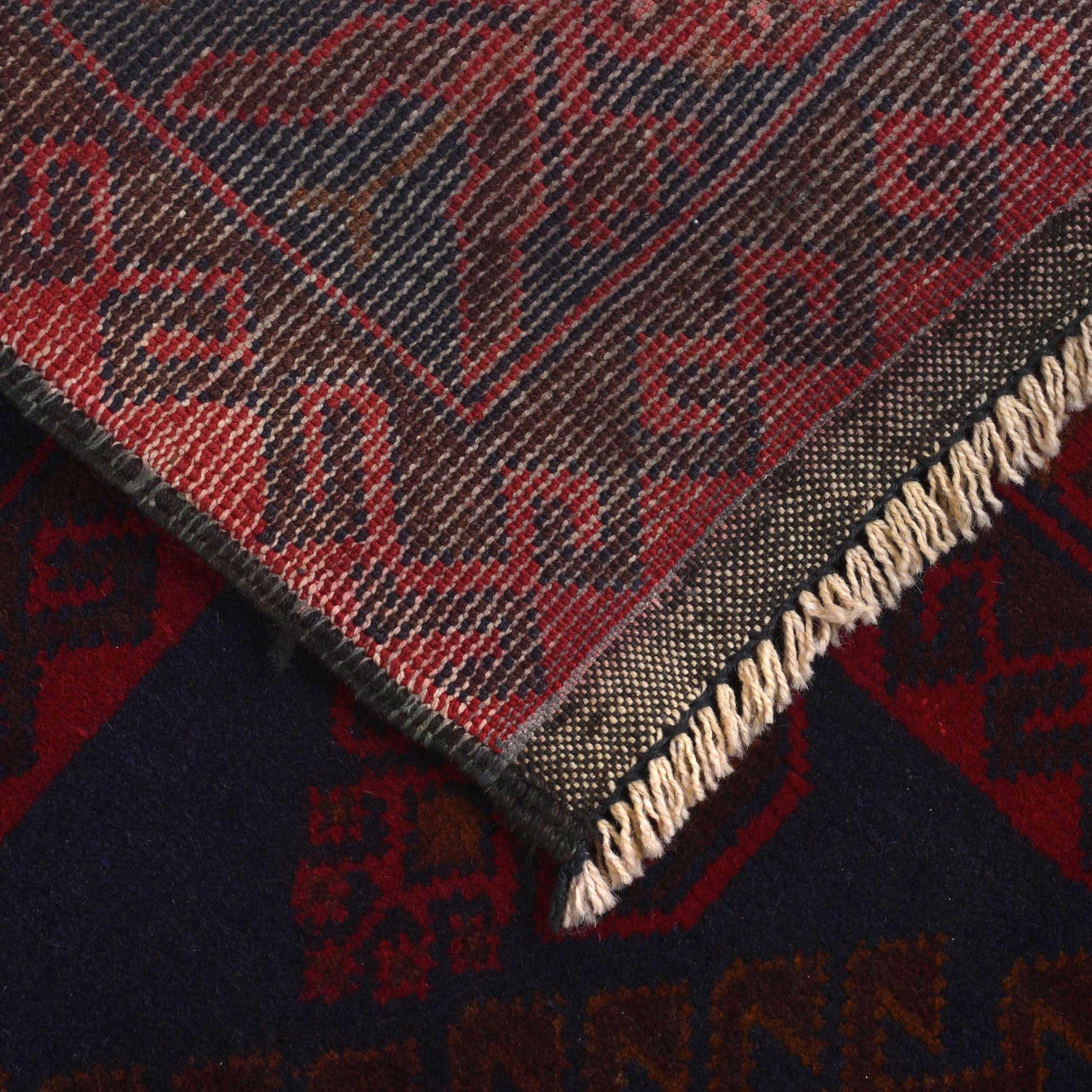 Deep Red Color Baluchi Carpet 7' 3" x 10' 0" ft / 220 x 306 cm - No. 4414