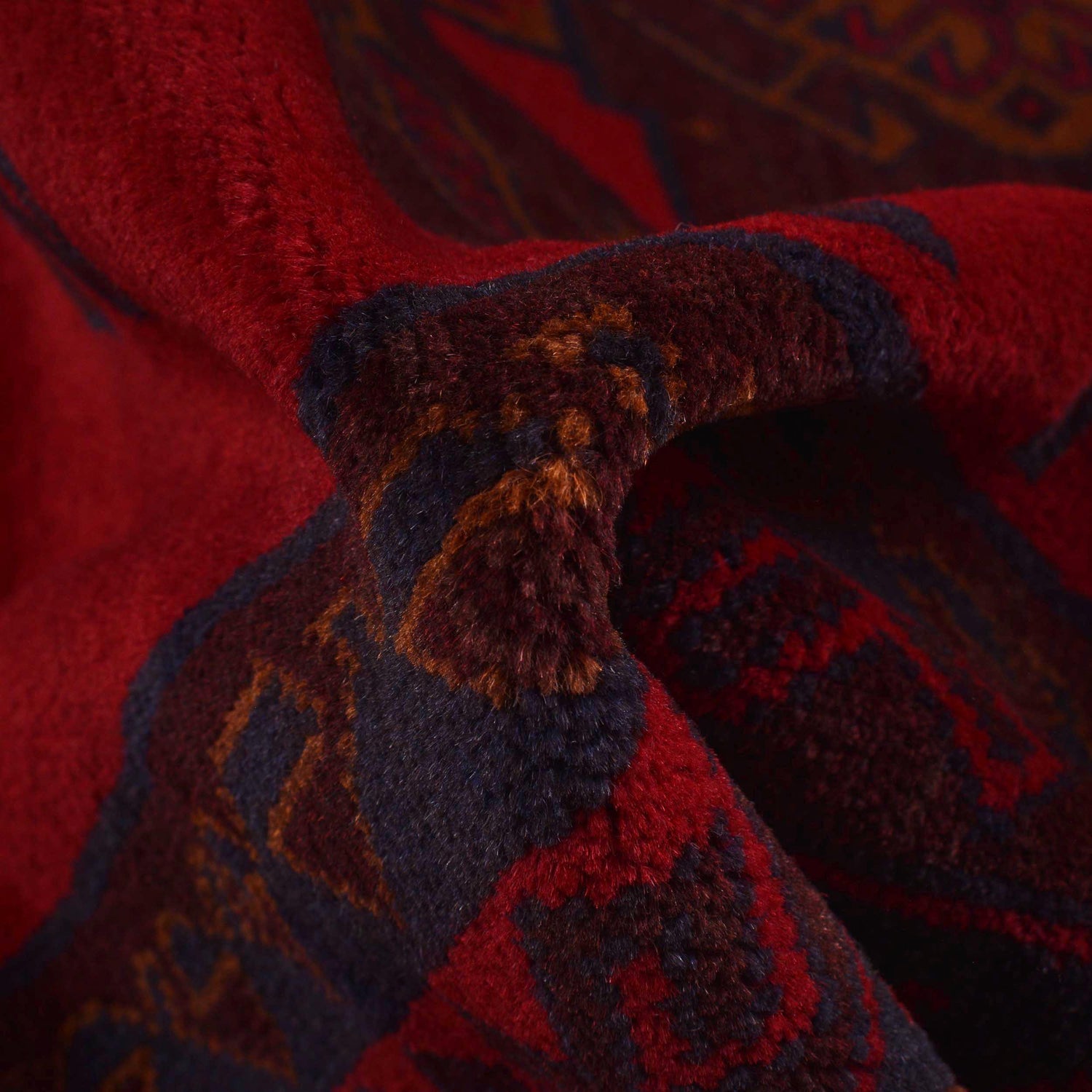 Deep Red Color Baluchi Carpet 7' 3" x 10' 0" ft / 220 x 306 cm - No. 4414