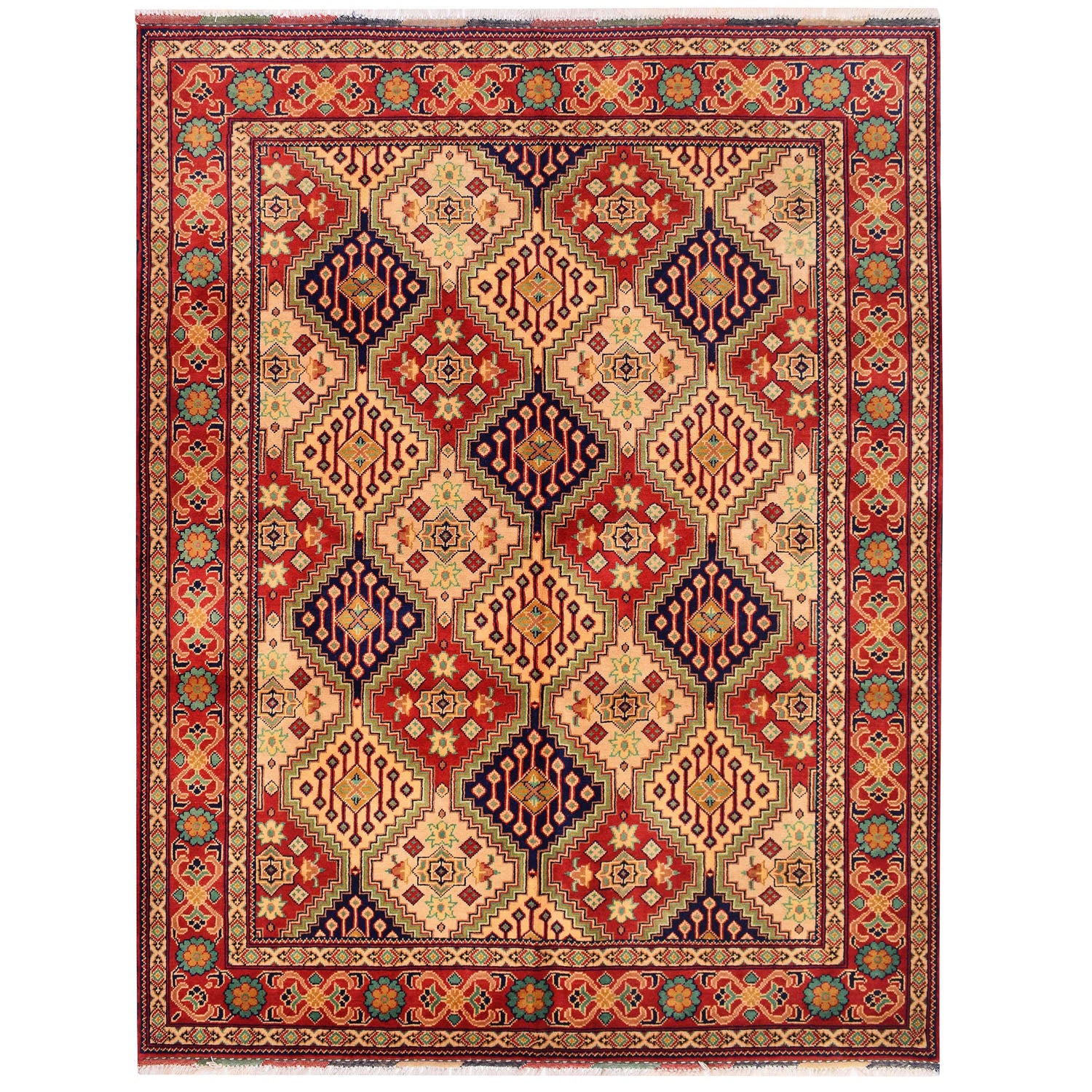 Fine Quality Afghan Carpet 4' 12" x 6' 4" ft / 152 x 192 cm - No. 4997