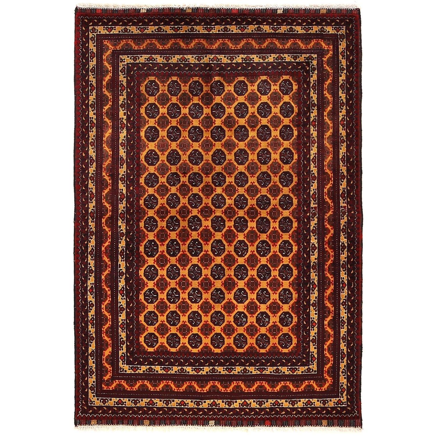 Oriental Handmade Khoja Roshnai Rug 3' 3" x 4' 11" ft / 100 x 149 cm - No. 5003