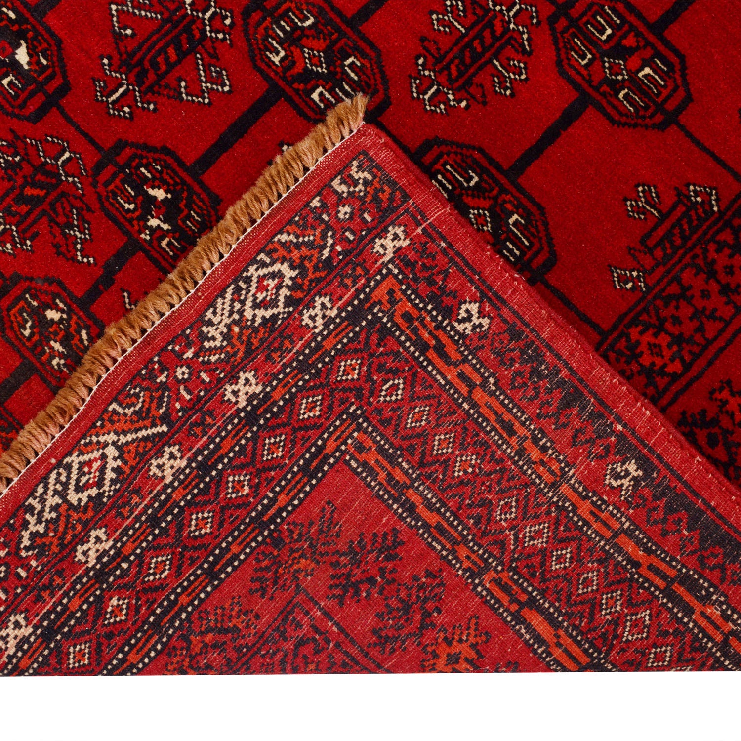 Hand Knotted Bokhara Carpet 3' 7" x 5' 1" ft / 110 x 155 cm - No. 5005