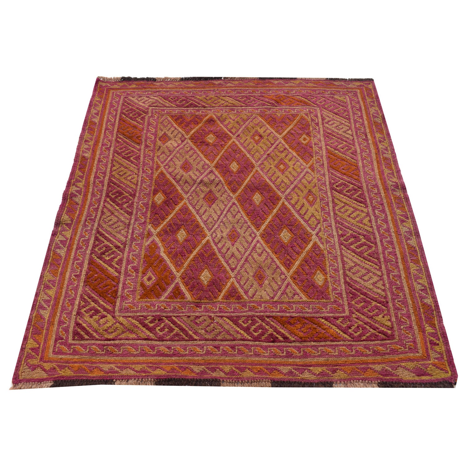 Small Square Mashwani Rug 3' 8" x 3' 11" ft / 120 x 112 cm - No. 5188