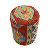 Kilim Ottoman Stool for Living Room 1' 2" x 1' 5" ft / 35 x 43 cm - No. AL5