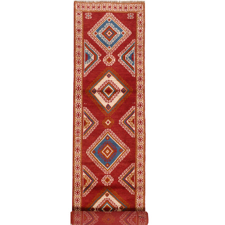 Hand-Knotted Afghan Baluchi Runner 2' 6" x 12' 7" ft / 77 x 384 cm - No. 6750