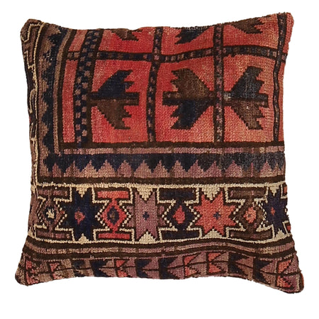 Hand Knotted Carpet Cushion 1' 7" x 1' 8" ft / 49 x 50 cm - No. 7172