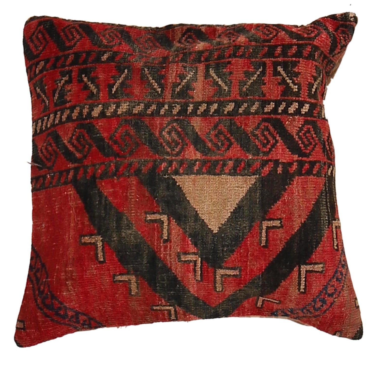 Handmade Carpet Cushion Cover 1' 7" x 1' 8" ft / 49 x 50 cm - No. 7179