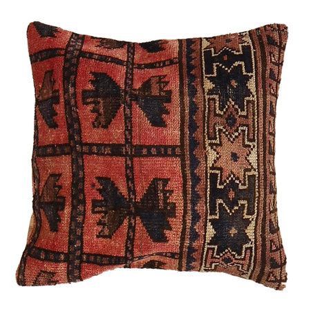 Handmade Carpet Cushion 1' 8" x 1' 7" ft / 50 x 49 cm - No. 7252