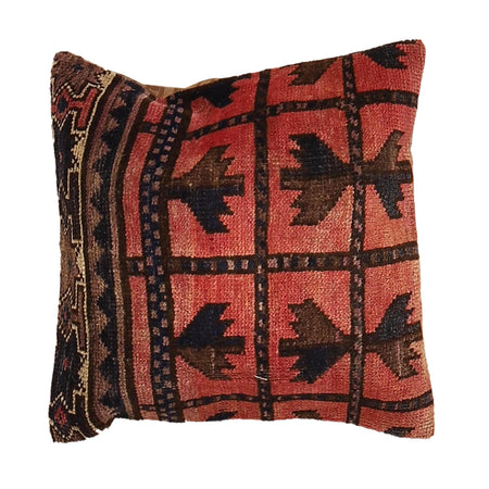 Hand Knotted Carpet Cushion 1' 7" x 1' 8" ft / 49 x 50 cm - No. 7262
