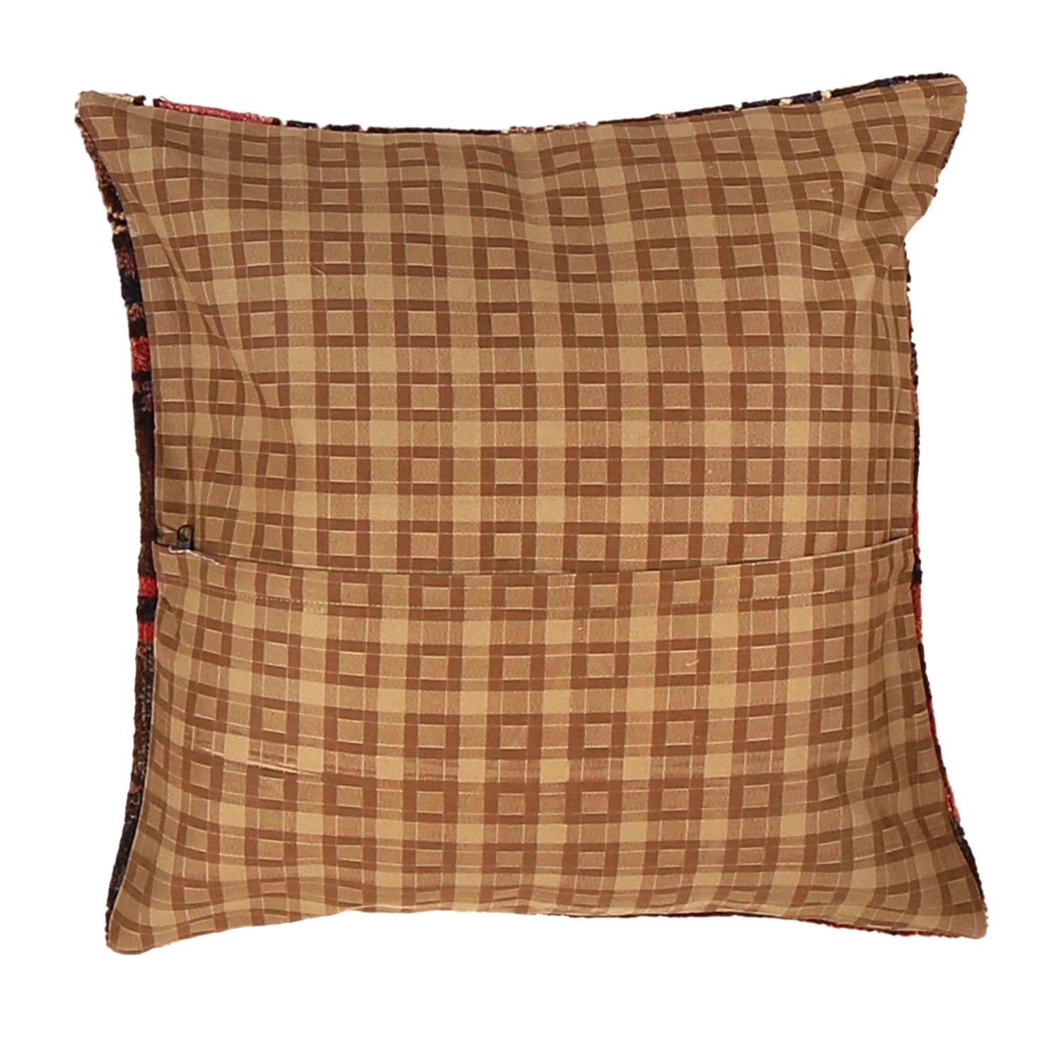 Hand Knotted Carpet Cushion 1' 7" x 1' 8" ft / 49 x 50 cm - No. 7262