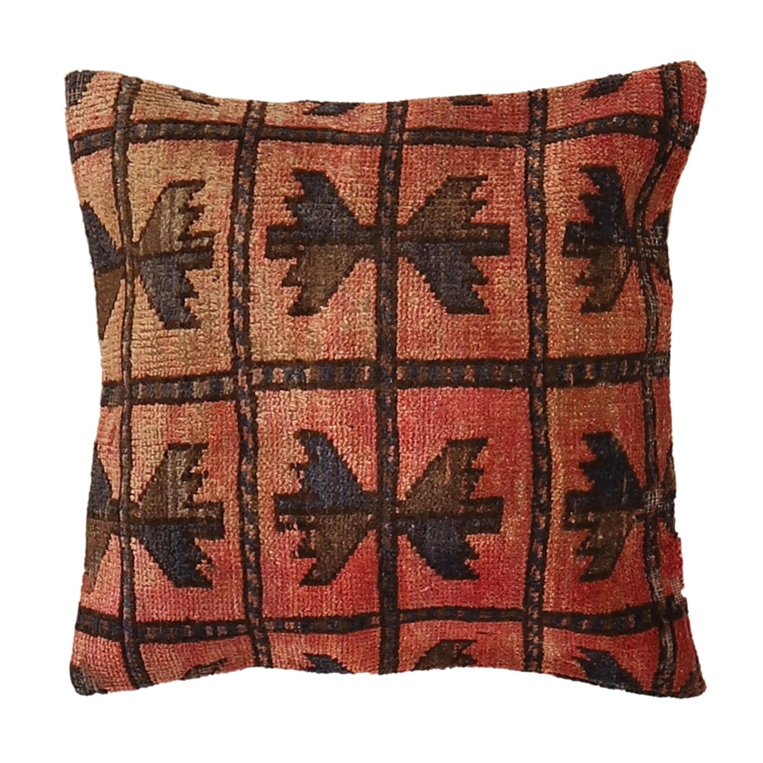 Hand Knotted Carpet Cushion 1' 8" x 1' 8" ft / 50 x 50 cm - No. 7266