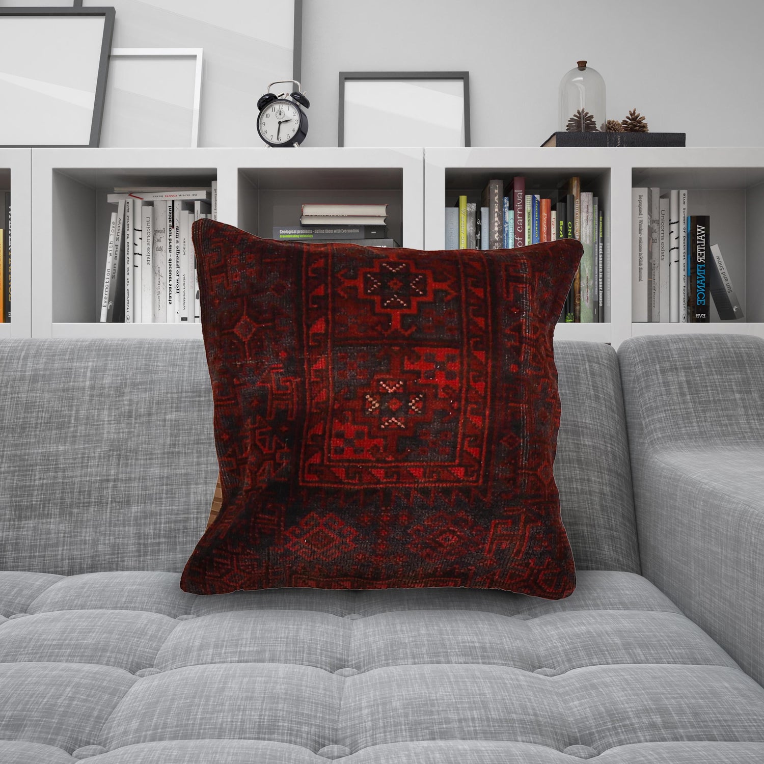 Handmade Carpet Cushion 1' 7" x 1' 8" ft / 49 x 50 cm - No. 7275