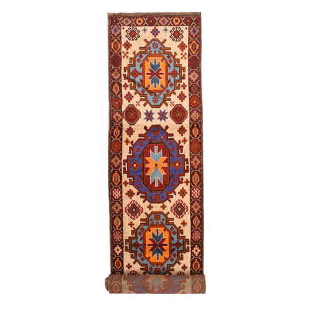 Hand-Knotted Afghan Baluchi Runner 2' 7" x 12' 8" ft / 80 x 385 cm - No. 7359