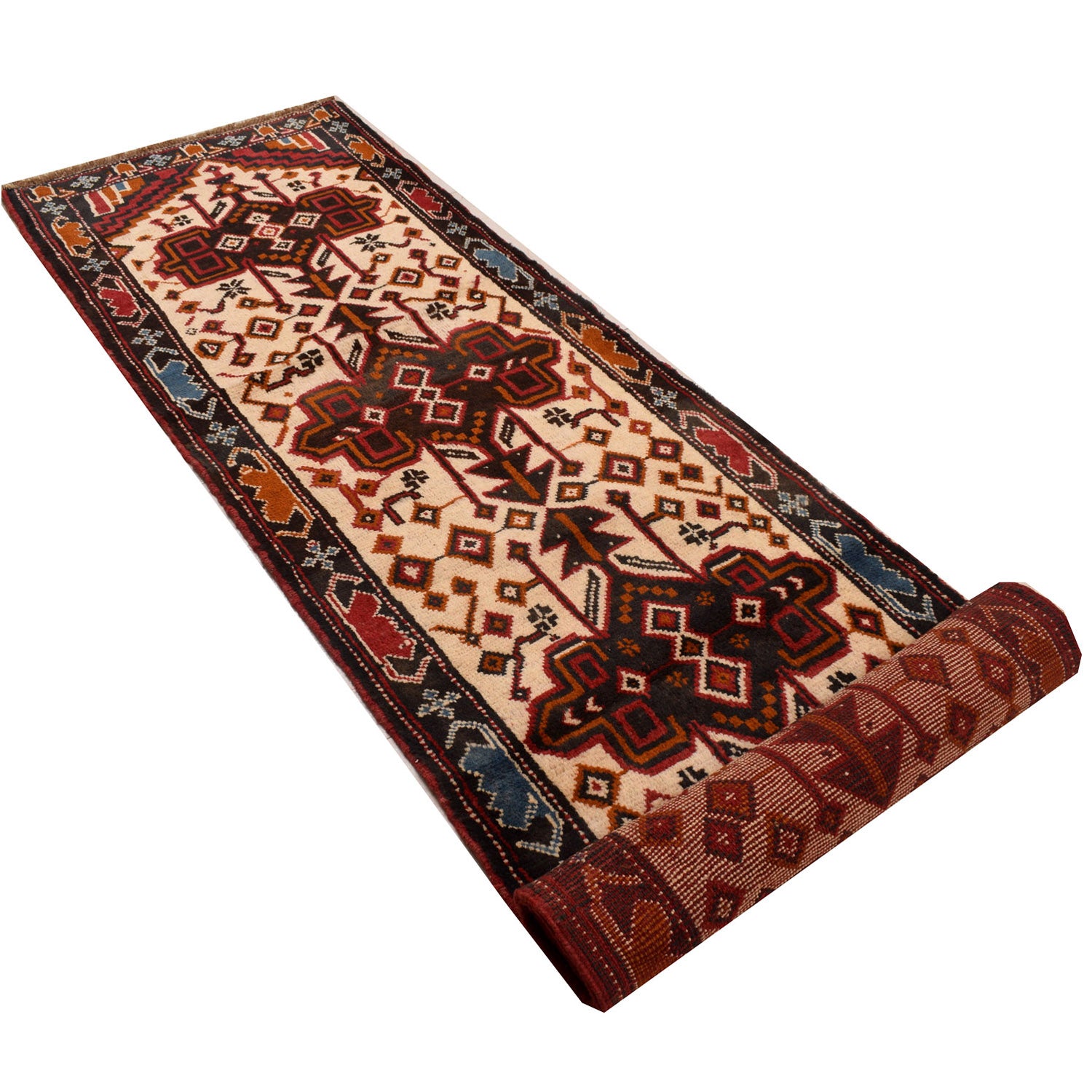 Hand-Knotted Afghan Baluchi Runner 2' 9" x 12' 4" ft / 85 x 375 cm - No. 7362