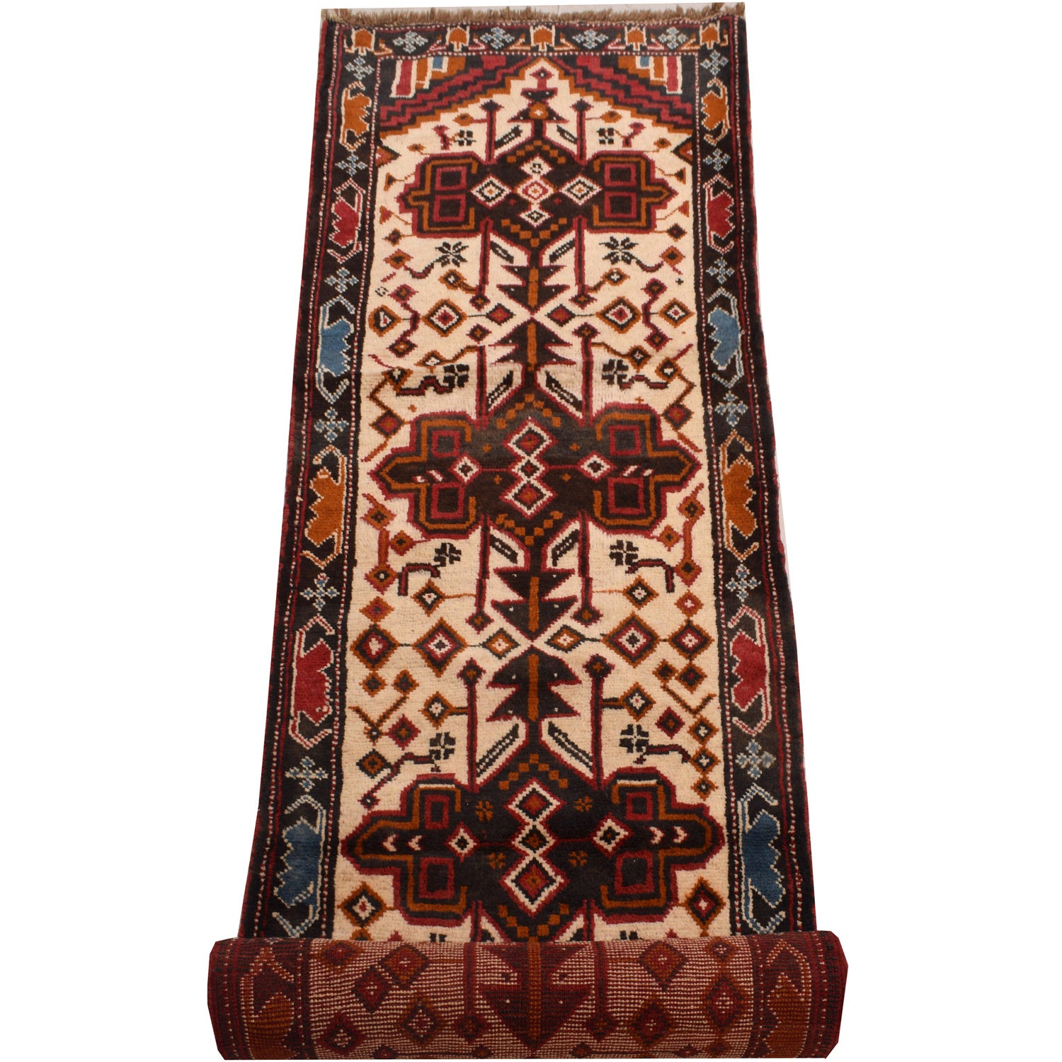 Hand-Knotted Afghan Baluchi Runner 2' 9" x 12' 4" ft / 85 x 375 cm - No. 7362