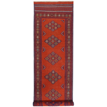 Handmade Flatweave Kilim Runner 2' 7" x 9' 6" ft / 79 x 290 cm - No. 7464