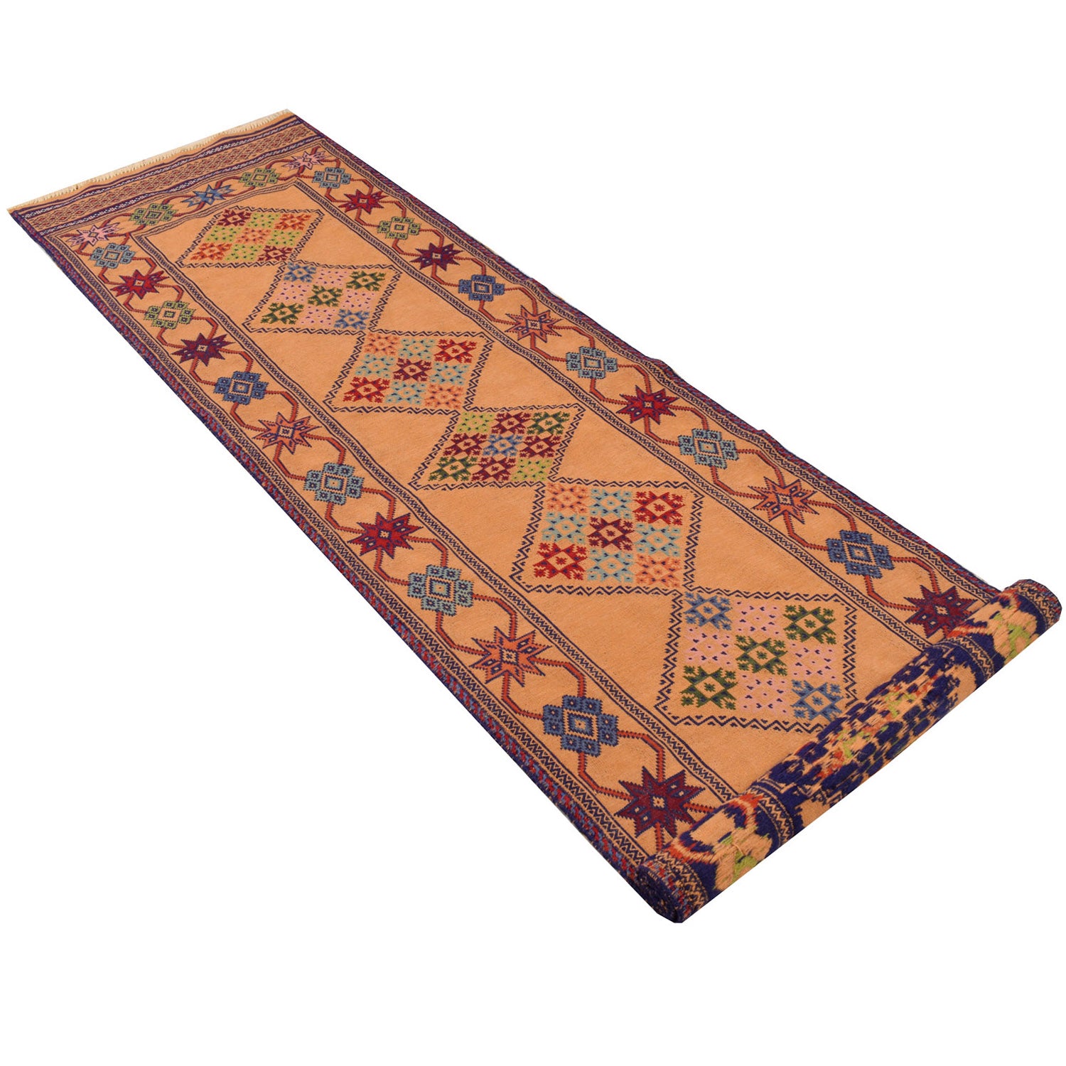 Traditional Flat Weave Kilim Runner 2' 7" x 9' 11" ft / 78 x 302 cm - No. 7466