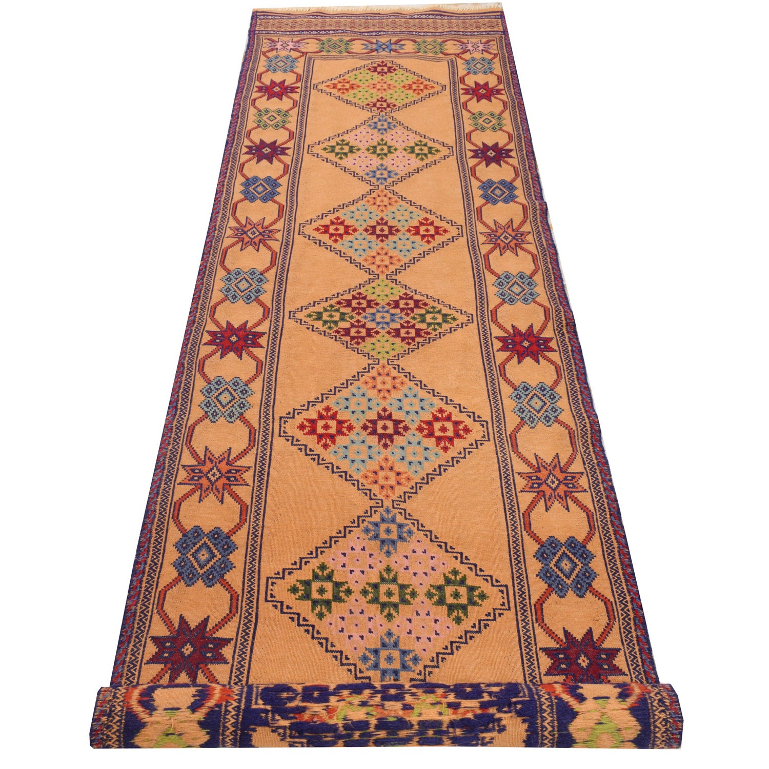 Traditional Flat Weave Kilim Runner 2' 7" x 9' 11" ft / 78 x 302 cm - No. 7466