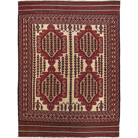 Afghan Saghari Kilim 6' 9" x 9' 3" ft / 206 x 281 cm - No. 7664