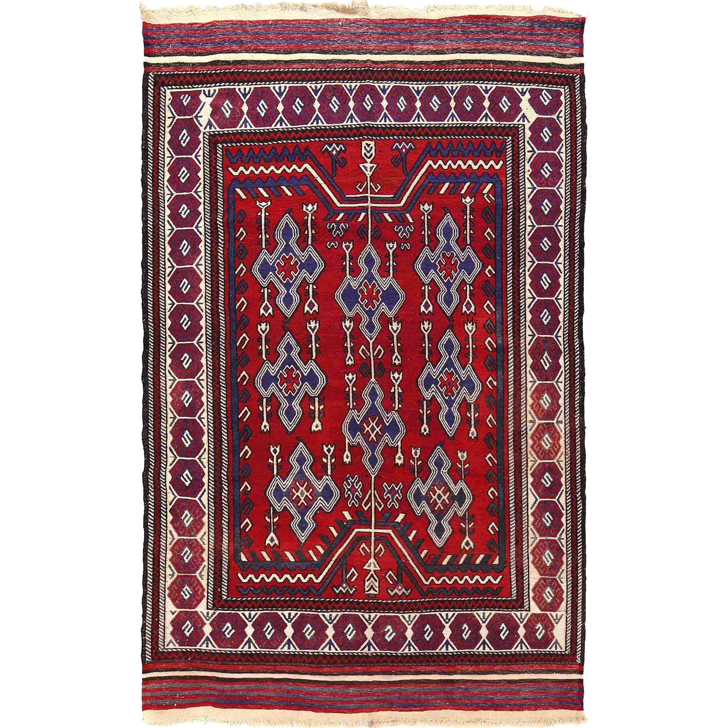 Handmade Flat Weave Kilim 5' 2" x 8' 3" ft / 158 x 252 cm - No. 7667