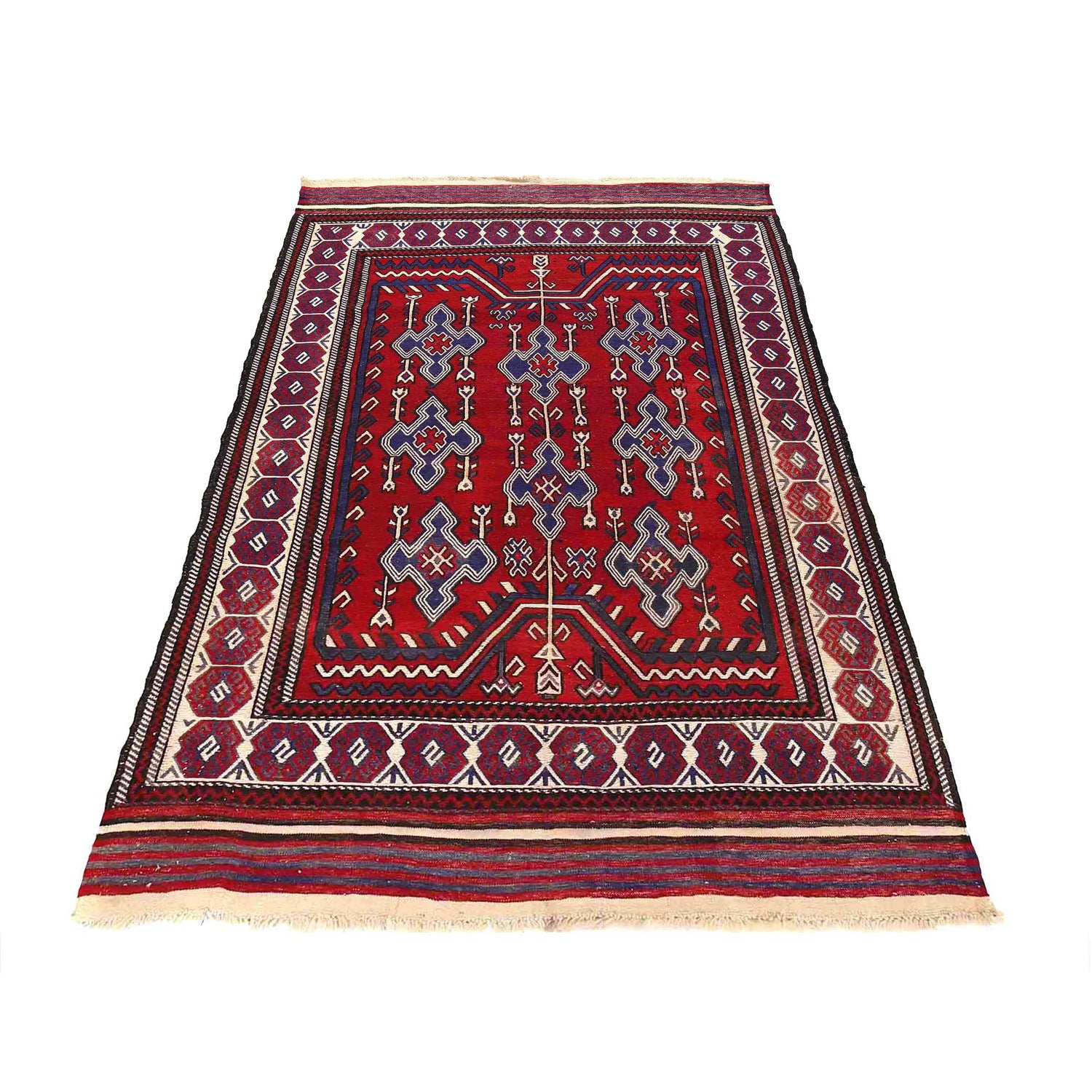 Handmade Flat Weave Kilim 5' 2" x 8' 3" ft / 158 x 252 cm - No. 7667