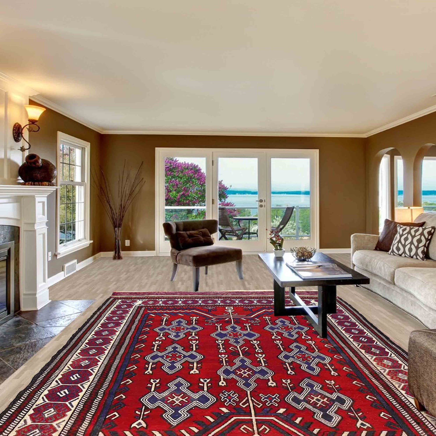 Handmade Flat Weave Kilim 5' 2" x 8' 3" ft / 158 x 252 cm - No. 7667