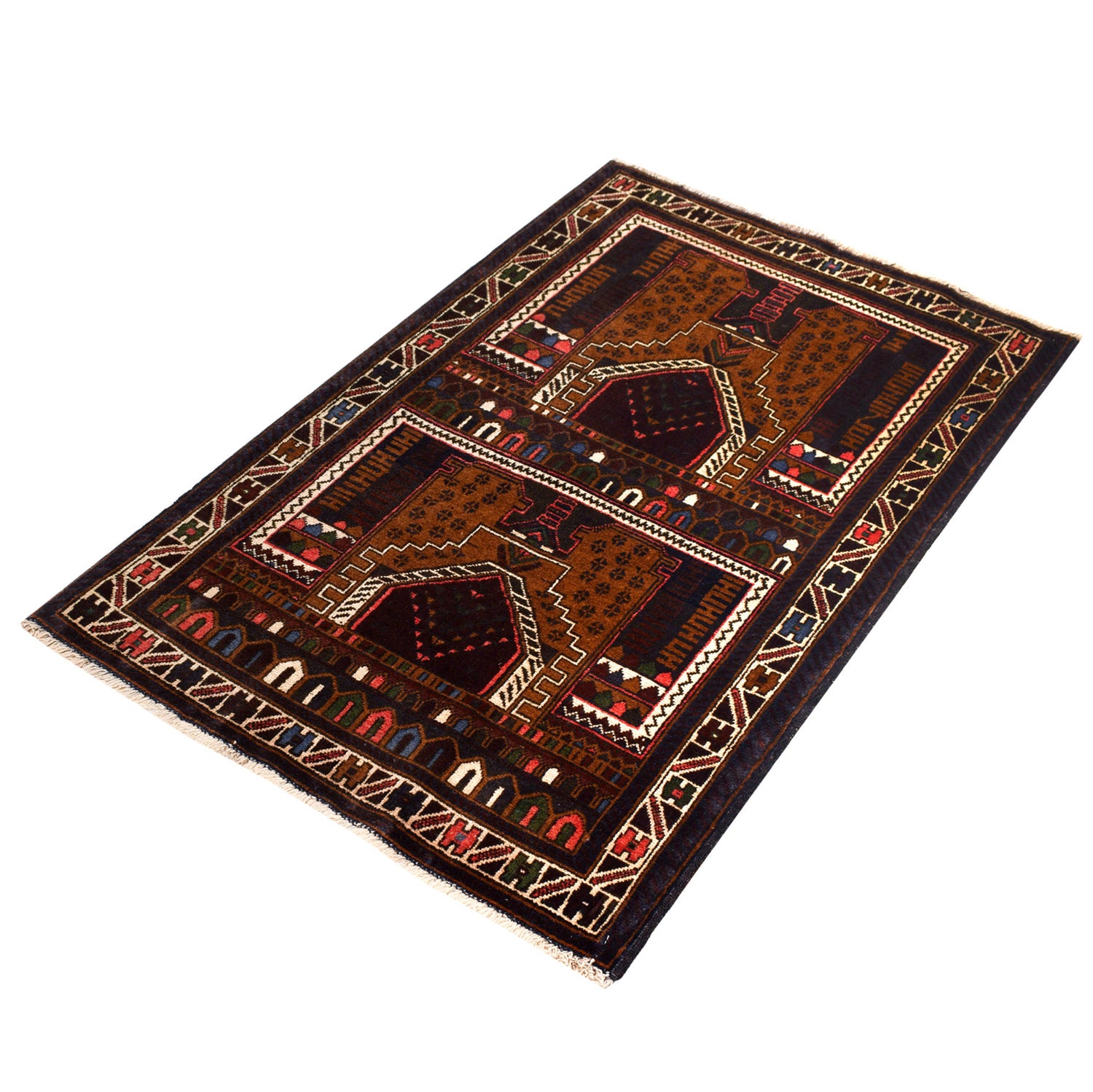 Muslim Prayer Rug 2' 9" x 4' 6" ft / 85 x 138 cm - 7898