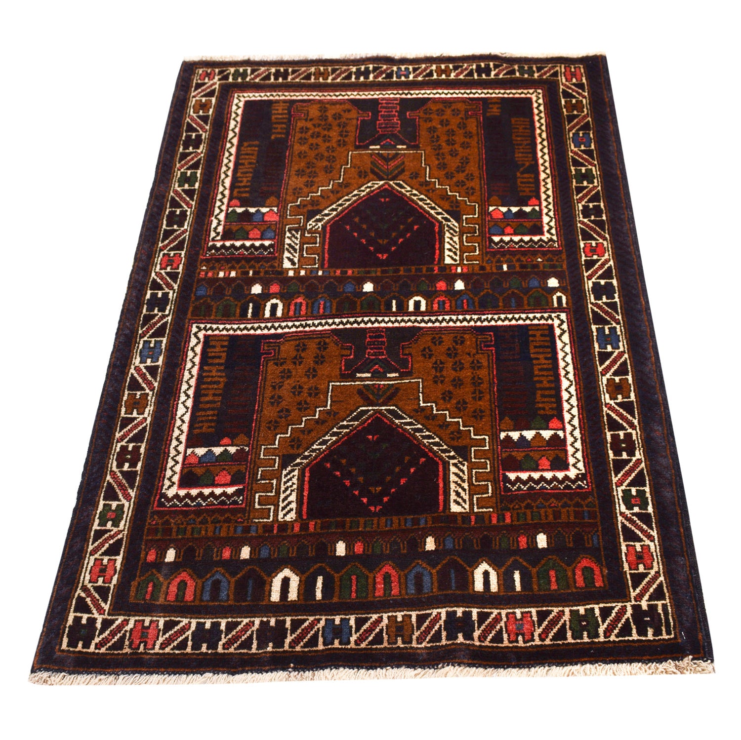 Muslim Prayer Rug 2' 9" x 4' 6" ft / 85 x 138 cm - 7898