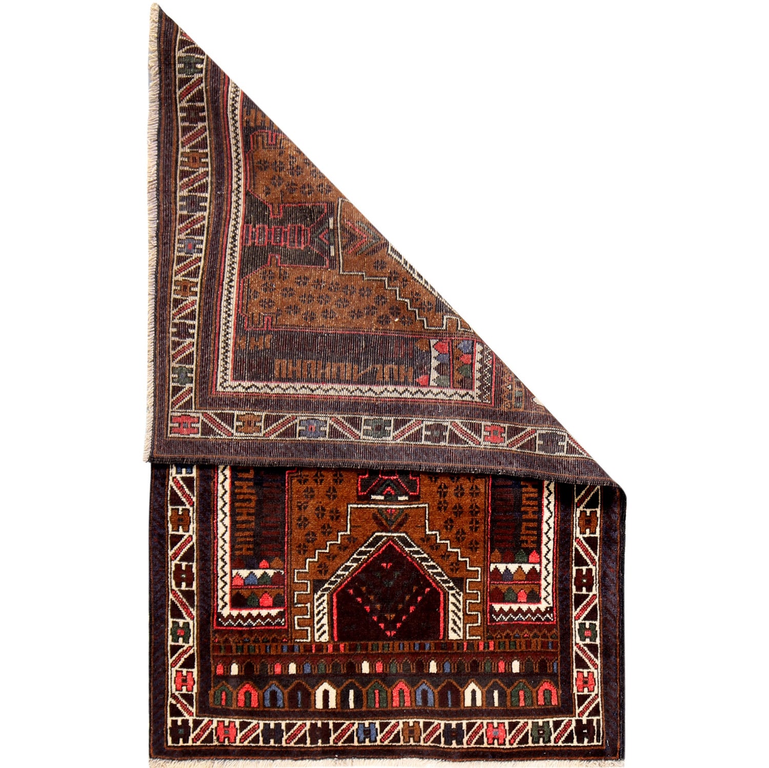 Muslim Prayer Rug 2' 9" x 4' 6" ft / 85 x 138 cm - 7898