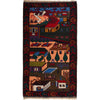 Handmade Pictorial Carpet 2' 8" x 4' 10" ft / 81 x 147 cm - No. 7952