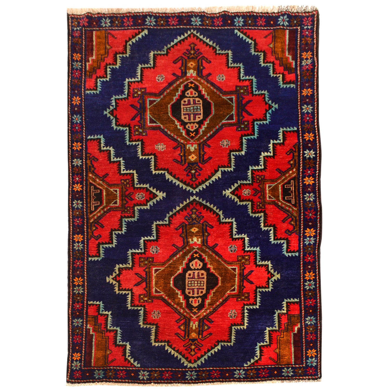 Traditional Baloch Rug 4' 1" x 6' 6" ft / 125 x 198 cm - No. 7974