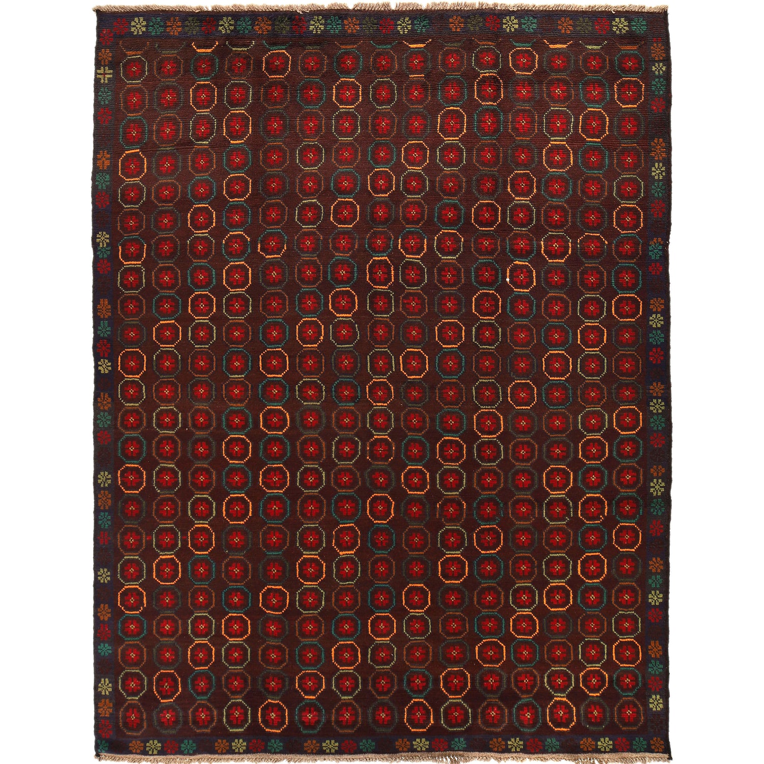 Handmade Kohistani Rug 6' 0" x 8' 2" ft / 183 x 250 cm - No. 8879