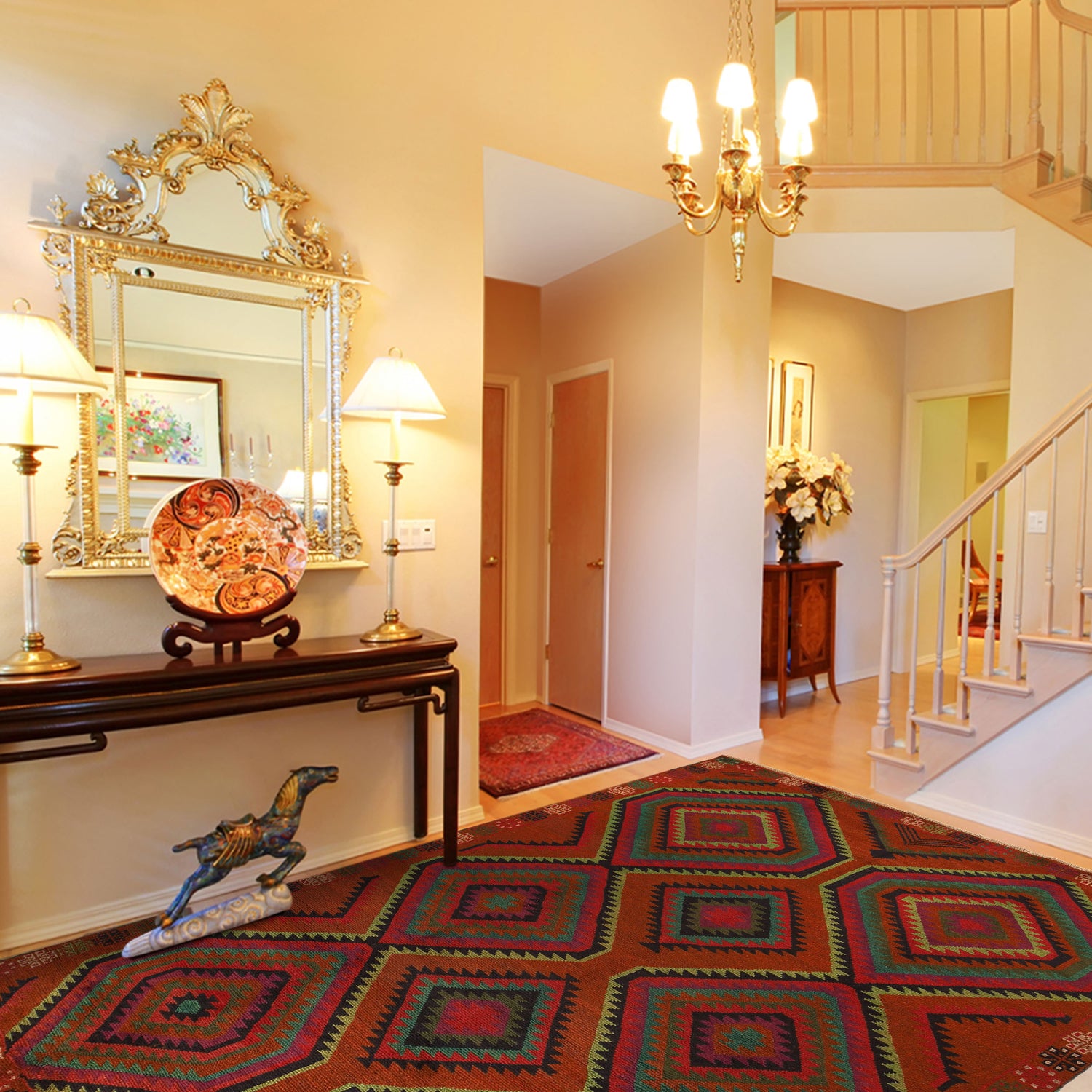 Handmade Kohistani Rug 5' 9" x 7' 10" ft / 176 x 240 cm - No. 8885