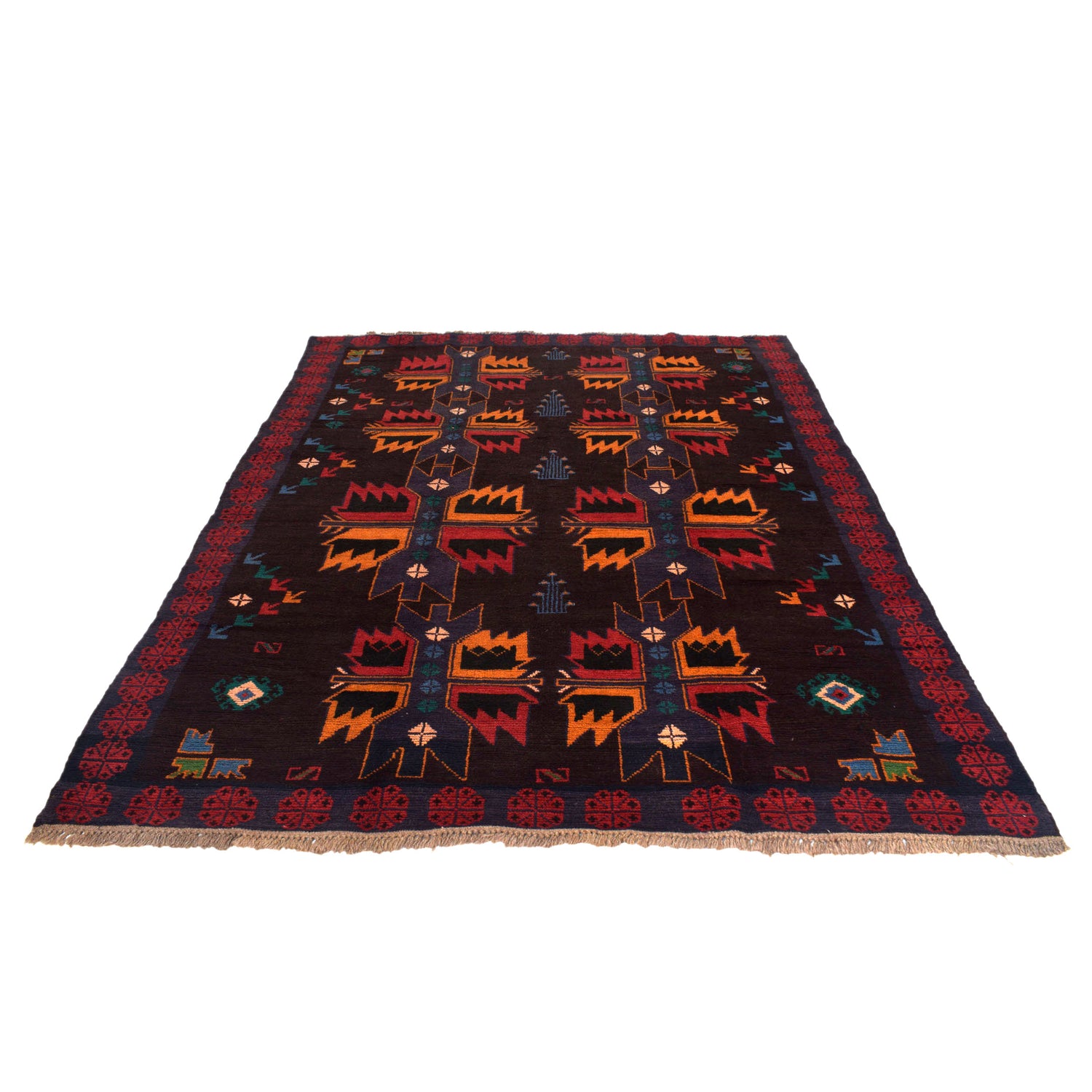 Handmade Kohistani Rug 5' 12" x 7' 9" ft / 182 x 235 cm - No. 8902