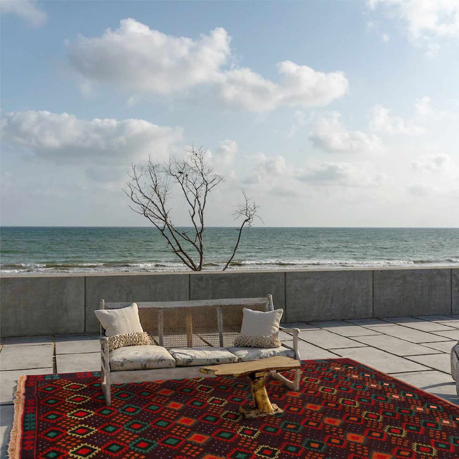 Hand Knotted Kohistani Area Rug 6' 0" x 8' 1" ft / 184 x 247 cm - No. 8912