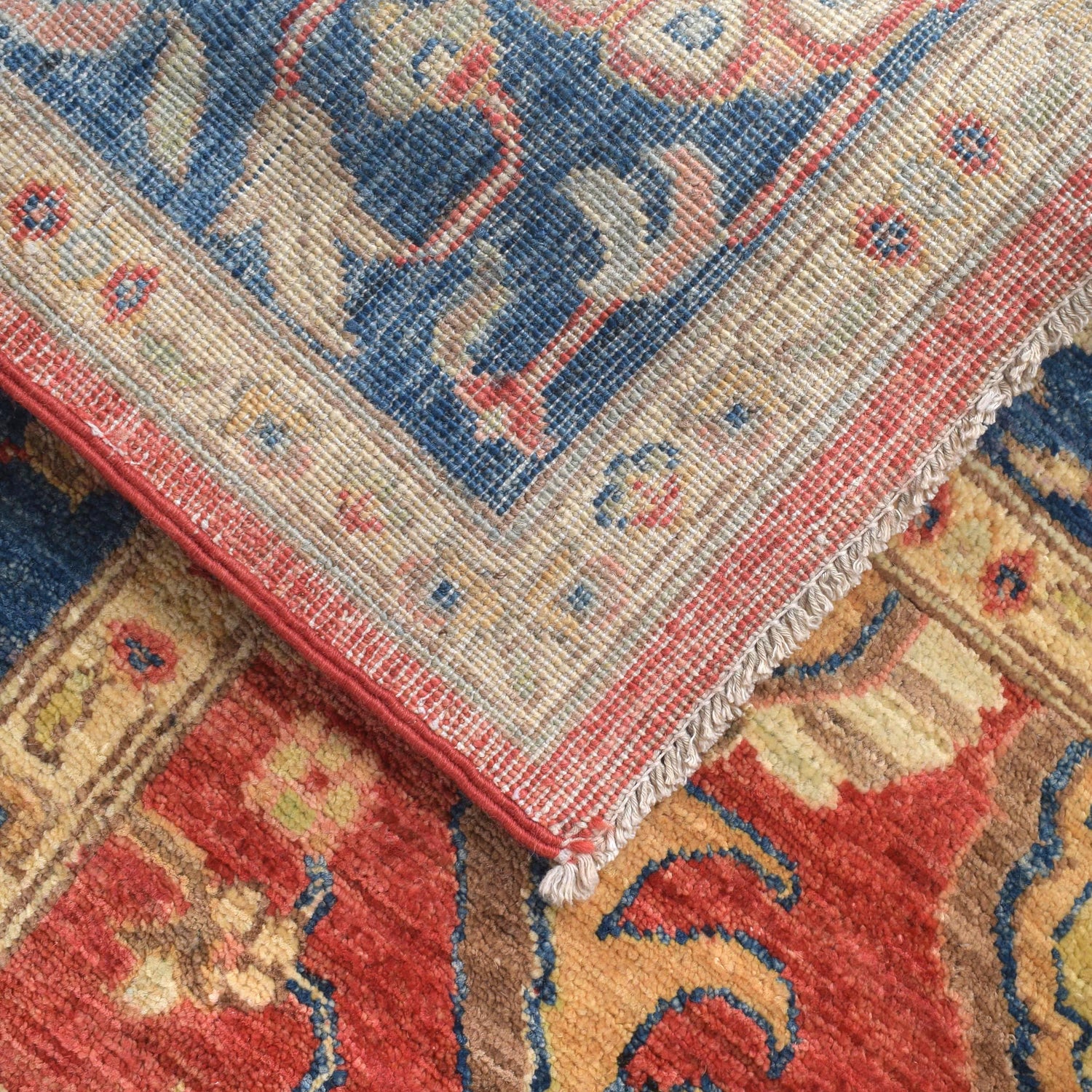 Red Color Heriz Design Rug 4' 0" x 5' 11" ft / 123 x 181 cm - No. 8960