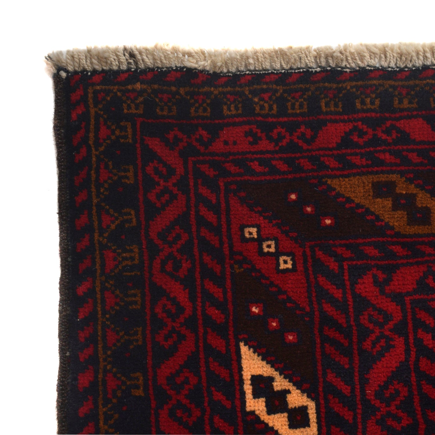 Deep Red Color Baluchi Carpet 6' 9" x 10' 4" ft / 206 x 314 cm - No. 8998